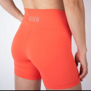 FLEO hot coral biker shorts